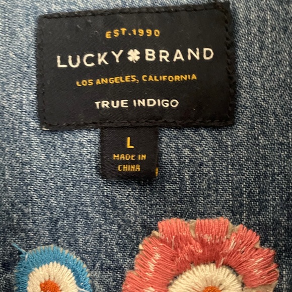 Lucky Brand Embroidered Denim Top - Picture 4 of 5